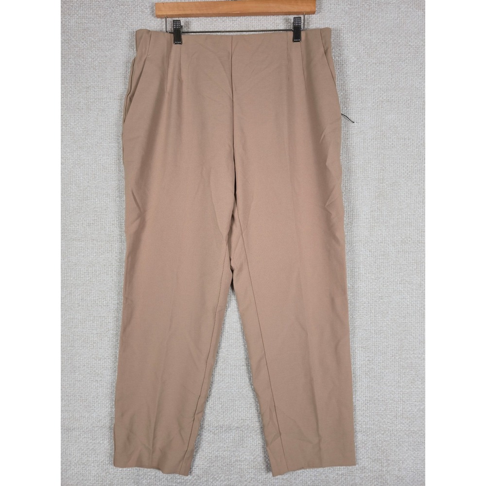 Haver + Blair London Tan Tailored Side Zip‎ Trousers Dress Pants Womens Large